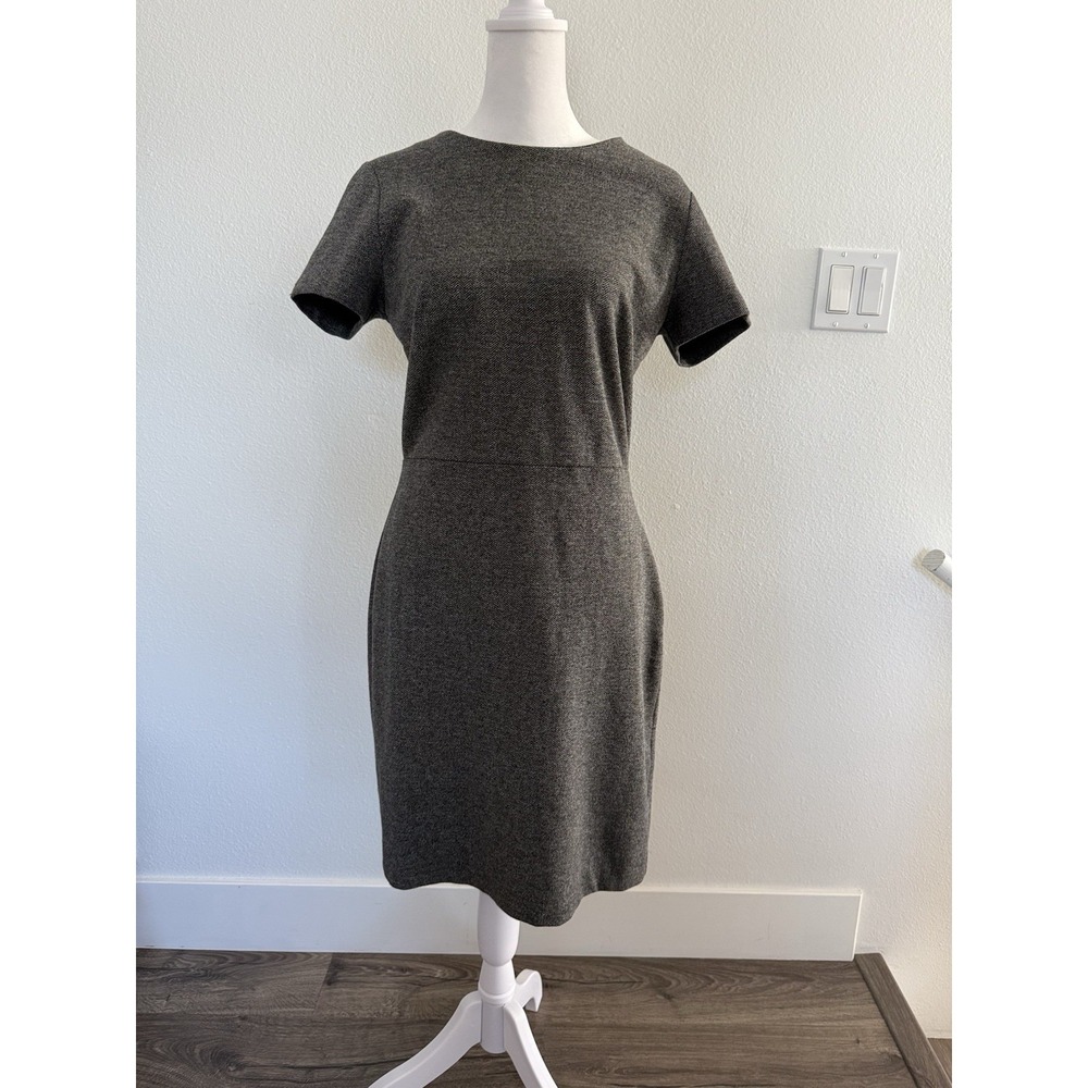 Women's Banana Republic Baby Herringbone Black And Gray Dress Size 8